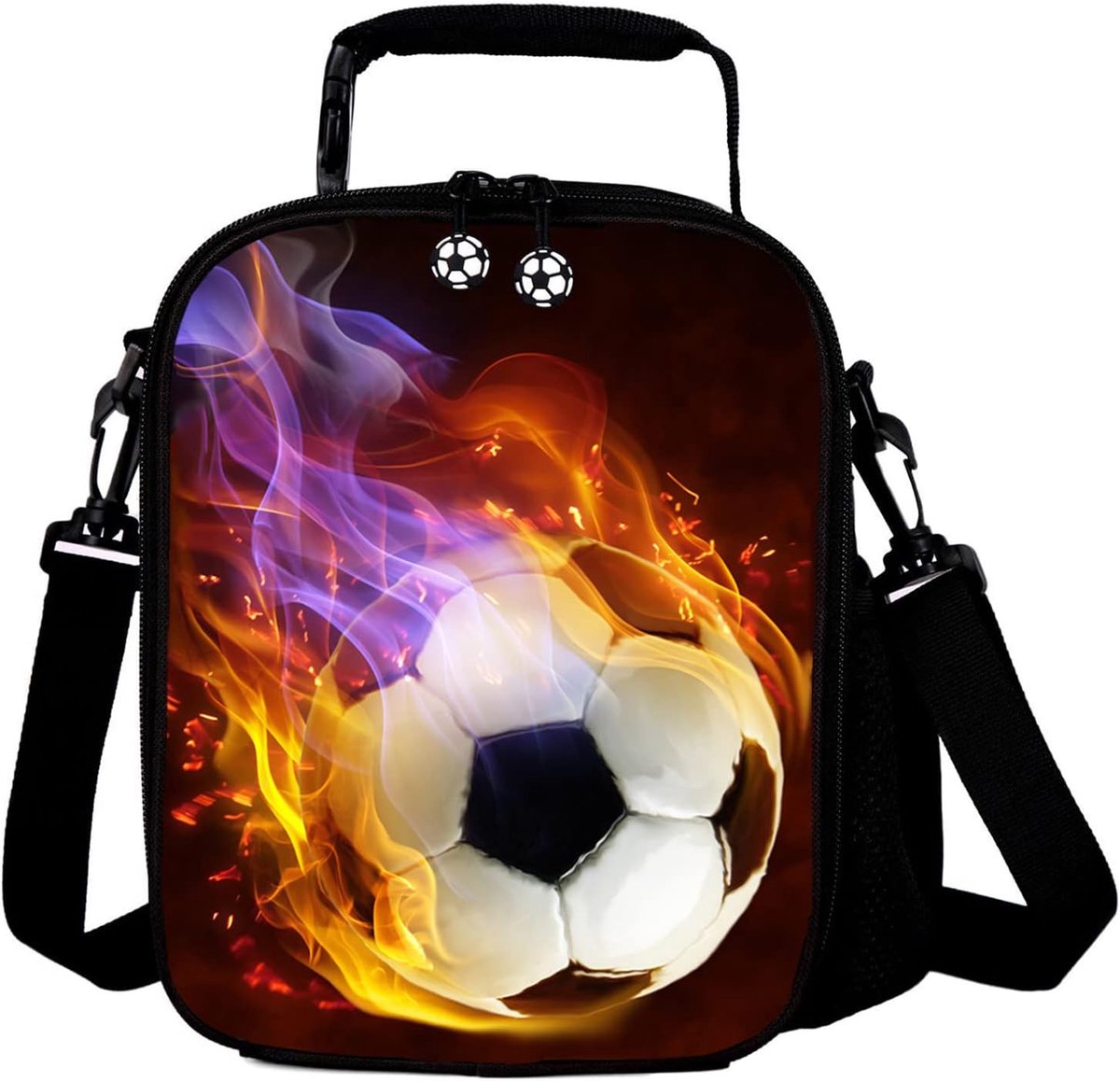 Lunchbox kinderen 3D voetbal - herbruikbaar koel- en warmtetas - met drinkfleshouder - ideaal voor picnics - ShopVlot