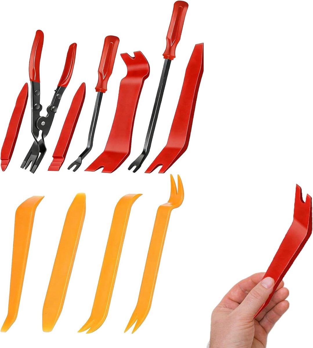 Autogereedschap set 11 stuks - hefboomgereedschap - kunststof en staal - ideaal voor autodeurbekleding - ShopVlot