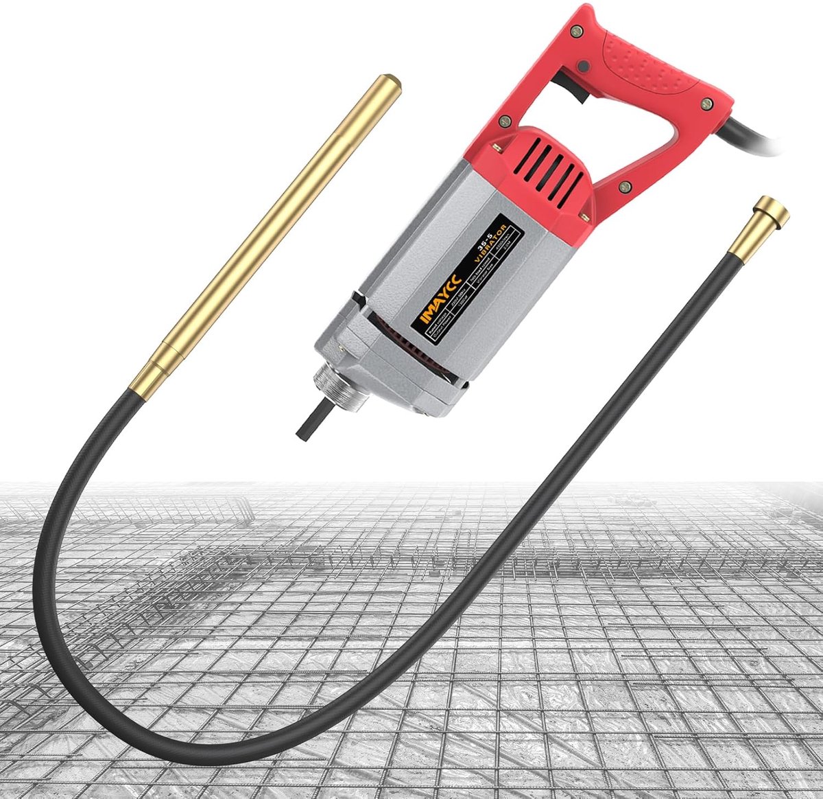 Elektrische betonschudder 1300 W - 2 m trilstaaf - krachtige motor - ergonomisch ontwerp - ShopVlot