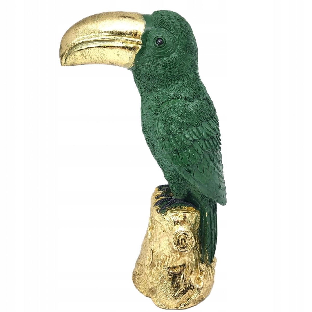 Groen-Gouden Tukan Figuur 23cm - Stijlvolle Woondecoratie