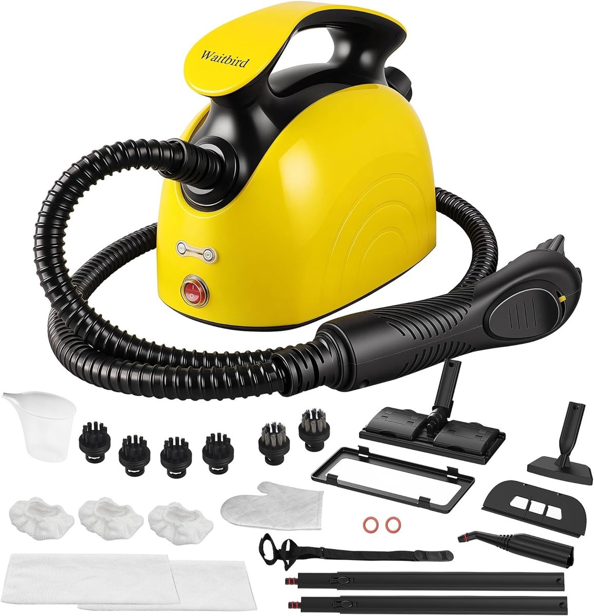Stoomreiniger 1,08 l - draagbaar en snel opwarmend - compleet met 21 accessoires - ideaal voor keuken en glas - ShopVlot