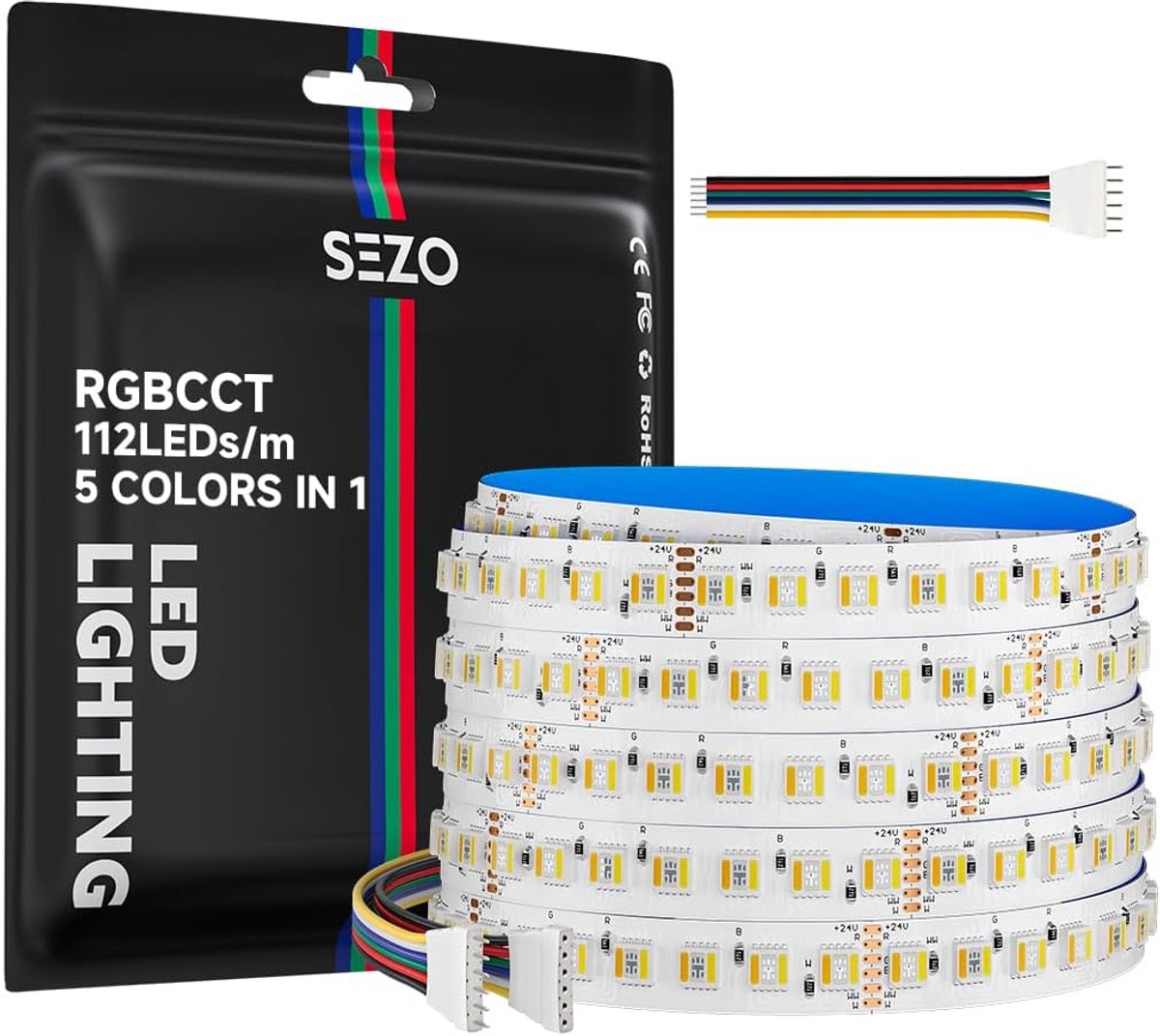 LED strip verlichting 5m - RGB + warm wit 3000K-6000K - super helder - ideaal voor thuis en slaapkamer - ShopVlot