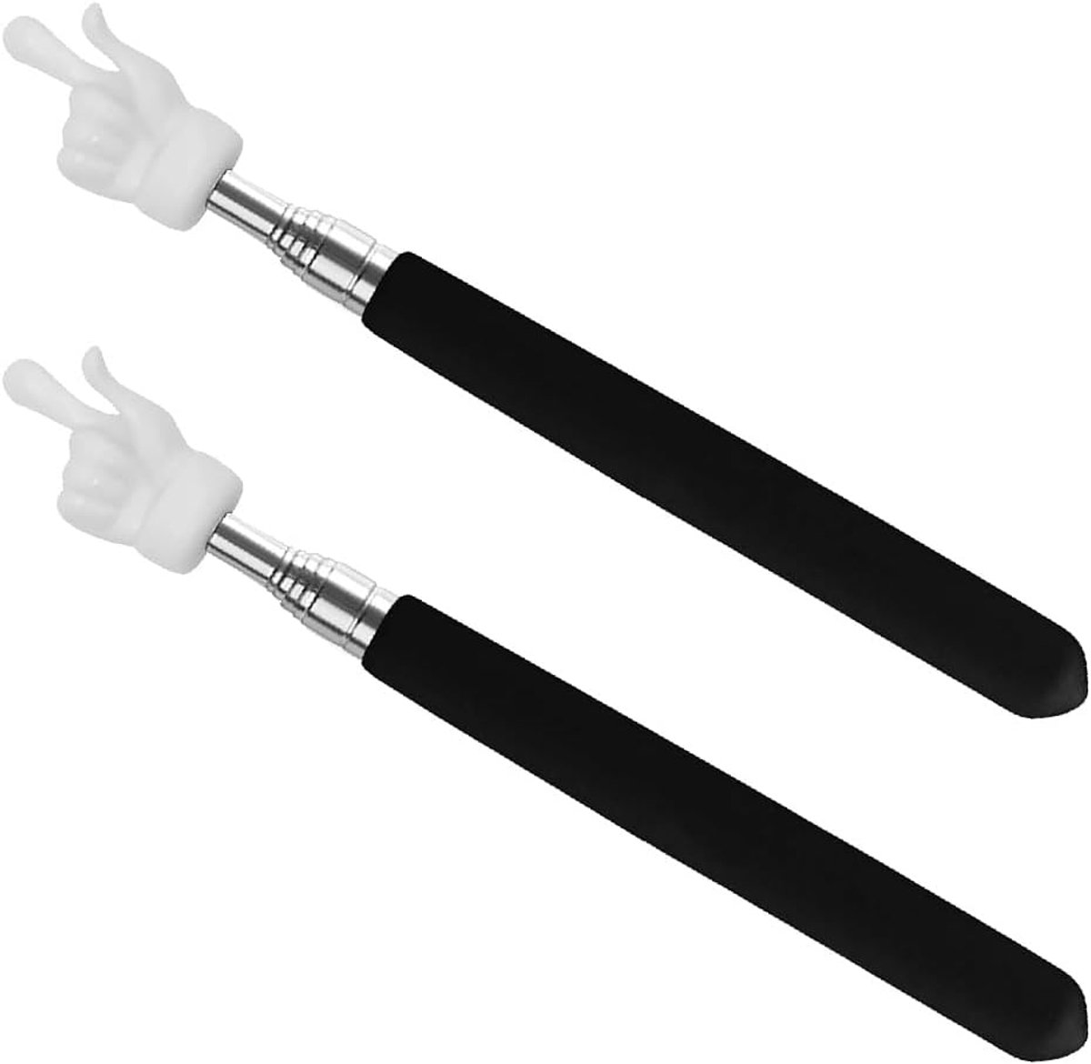 Telescopische vinger aanwijzers 2-pack - RVS - Ergonomisch ontwerp - Ideaal voor interactief lesgeven - ShopVlot