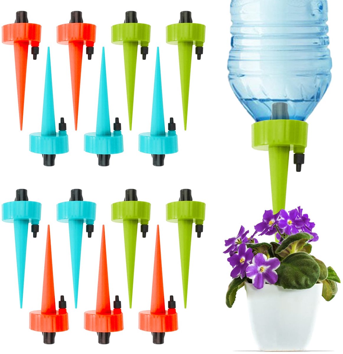 Automatische irrigatieset 15 stuks - instelbaar - langzaam ontgrendelbaar regelventiel - ShopVlot