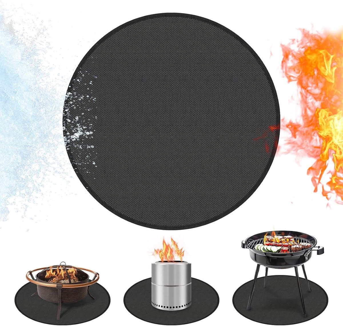 Grillmat 38" (96.5CM) - Vuurvast - Ondergrondbescherming - Ideaal voor barbecue en vuurkorf - ShopVlot