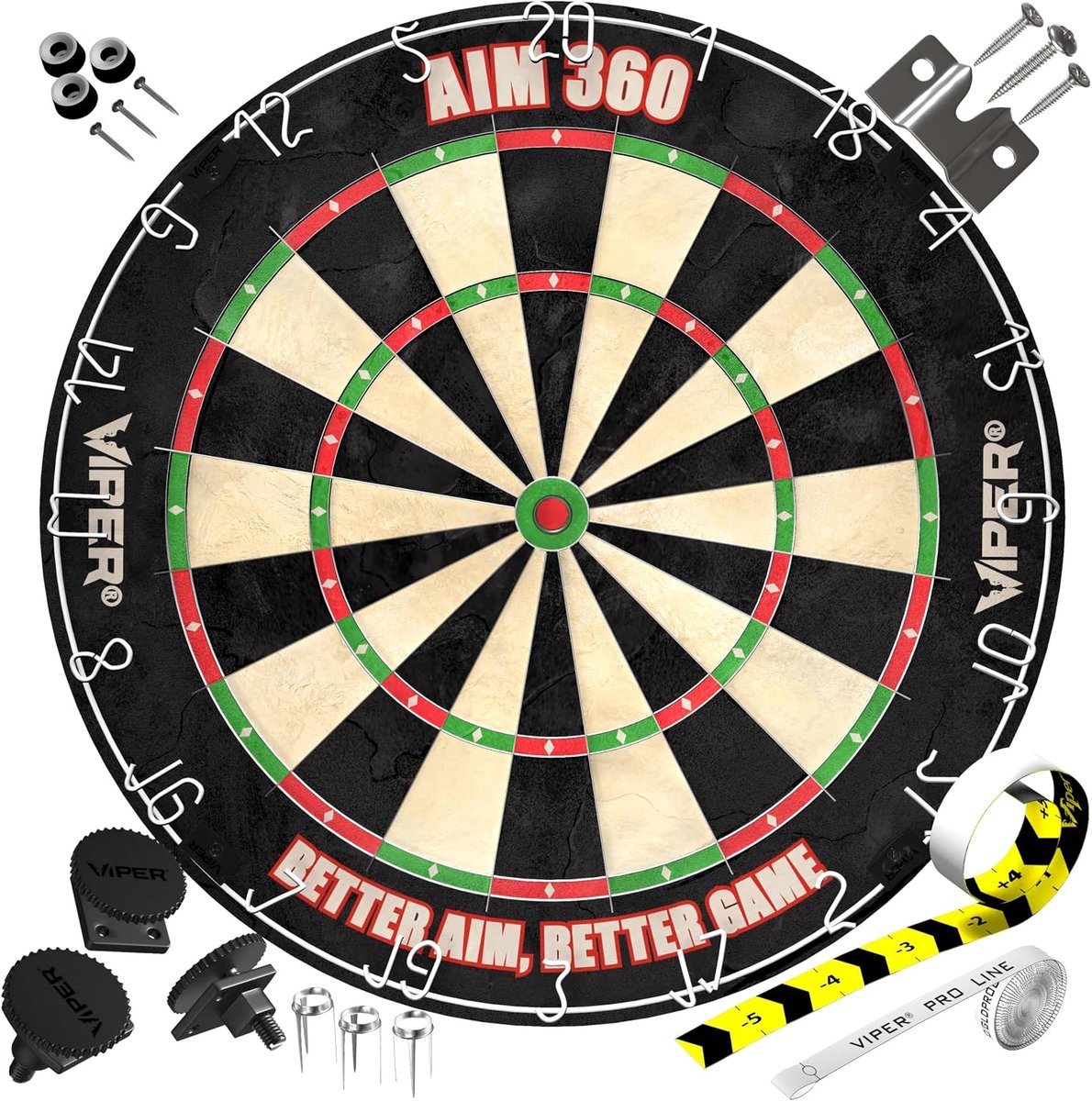 Dartbord set 18 inch - zelfhelend sisal - hoogwaardige diamond markers - ideaal voor gerichte training - ShopVlot