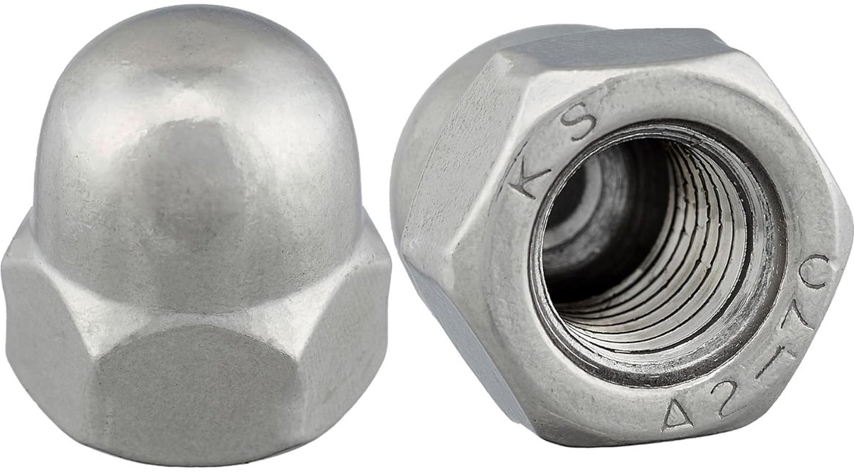 Hexagon moeren hoog M10 - roestvrij staal A2 V2A - bescherming tegen vuil en schade - ideaal voor machinebouw - ShopVlot