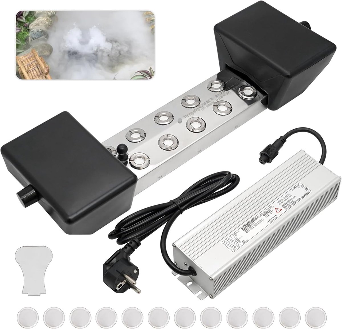 Mistmaker Ultrasonisch 10 Koppen - 7L/H Capaciteit - Waterdicht en Duurzaam - Ideaal voor Tuin en Planten - ShopVlot