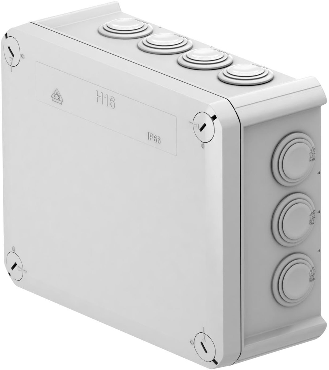Aansluitdoos H16 190x150x77mm - lichtgrijs - IP66 bescherming - voor veilige installaties - ShopVlot