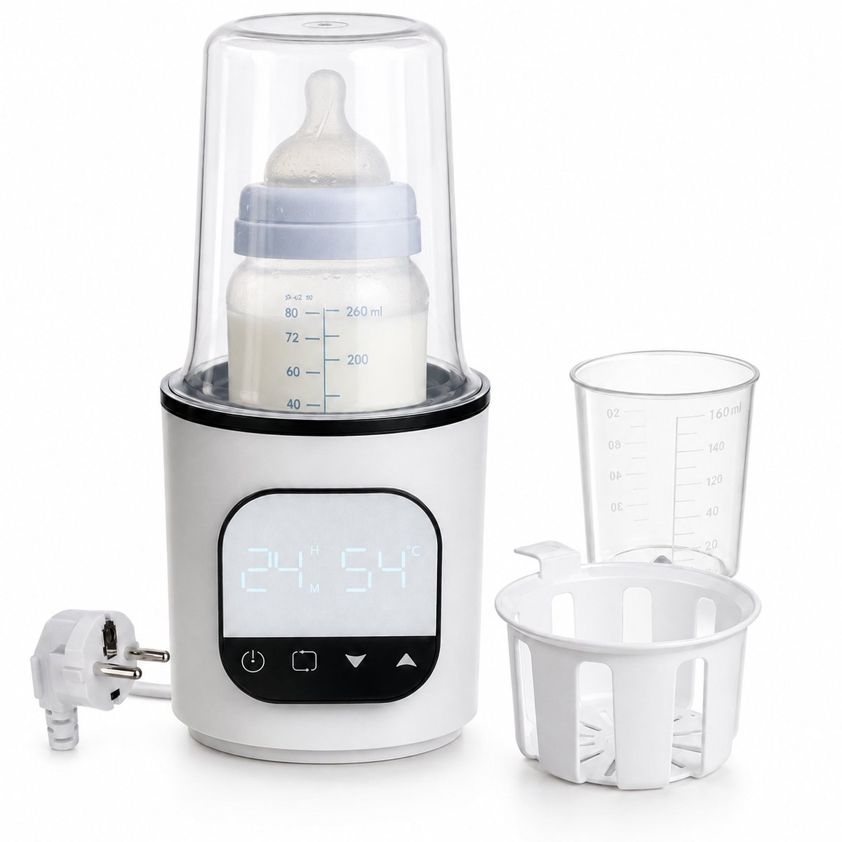 5-in-1 Flessenwarmer Onderweg - Draagbare Flessenwarmer met Sterilisator - Touchbediening - BPA-vrij