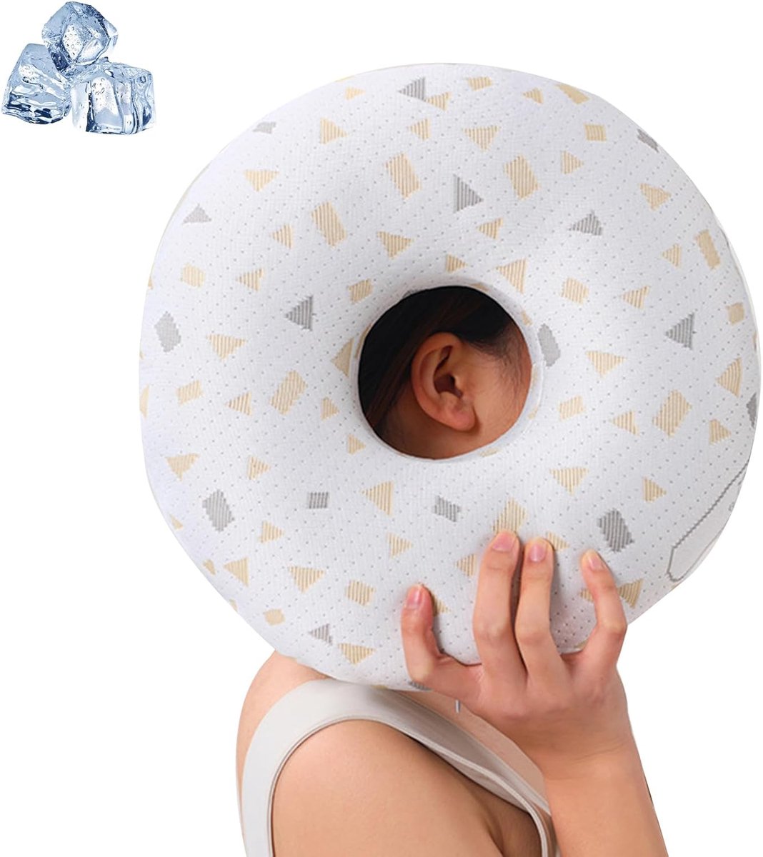 Piercing Pillow met Gat - Donut Kussen - Bamboevezel Koelkussen - Voor Oorpijn - SnelShoppen