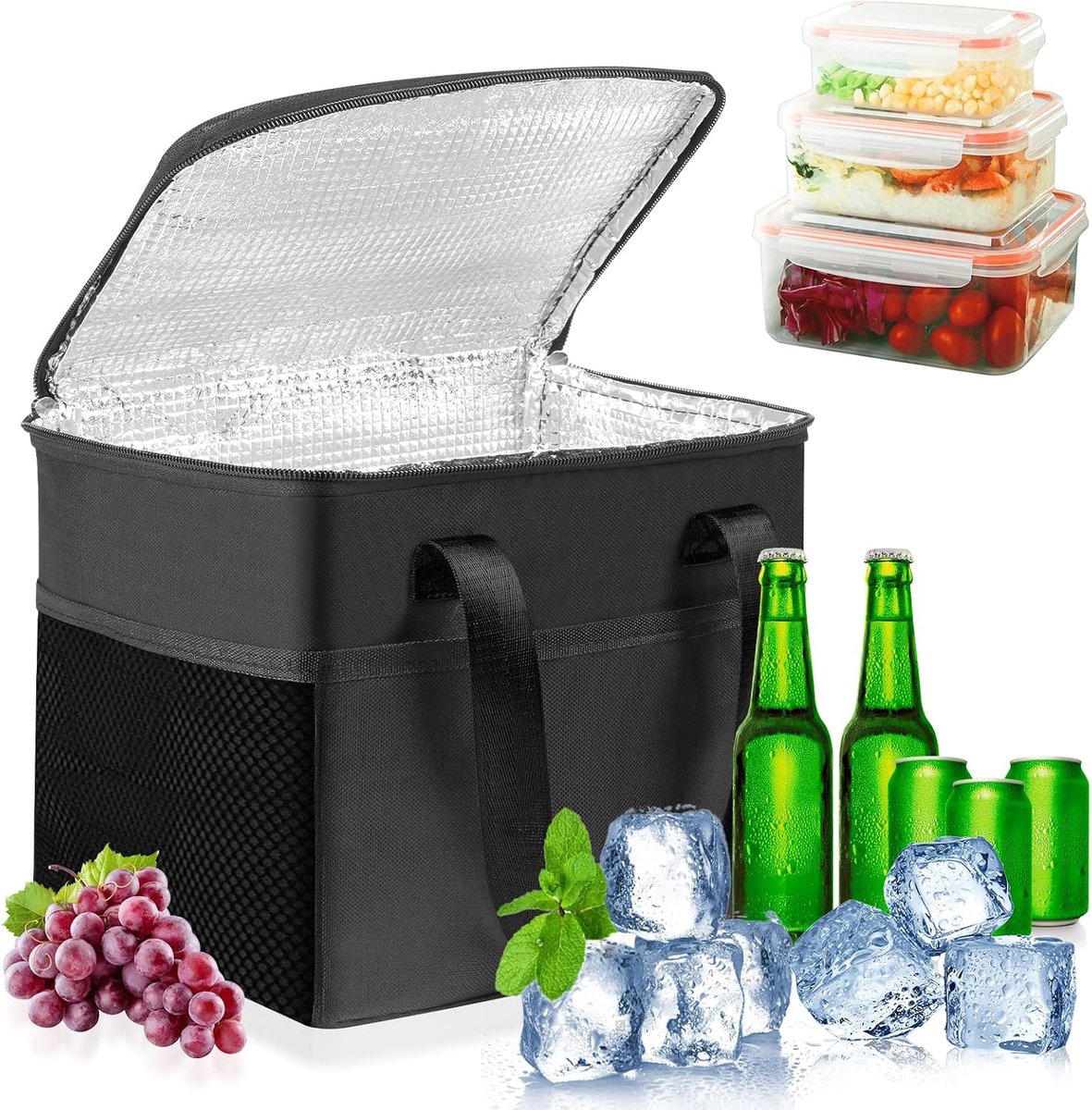 Lunchtas 8L - Insulated koelzak - Waterdicht en opvouwbaar - Perfect voor werk en picnic - SnelShoppen