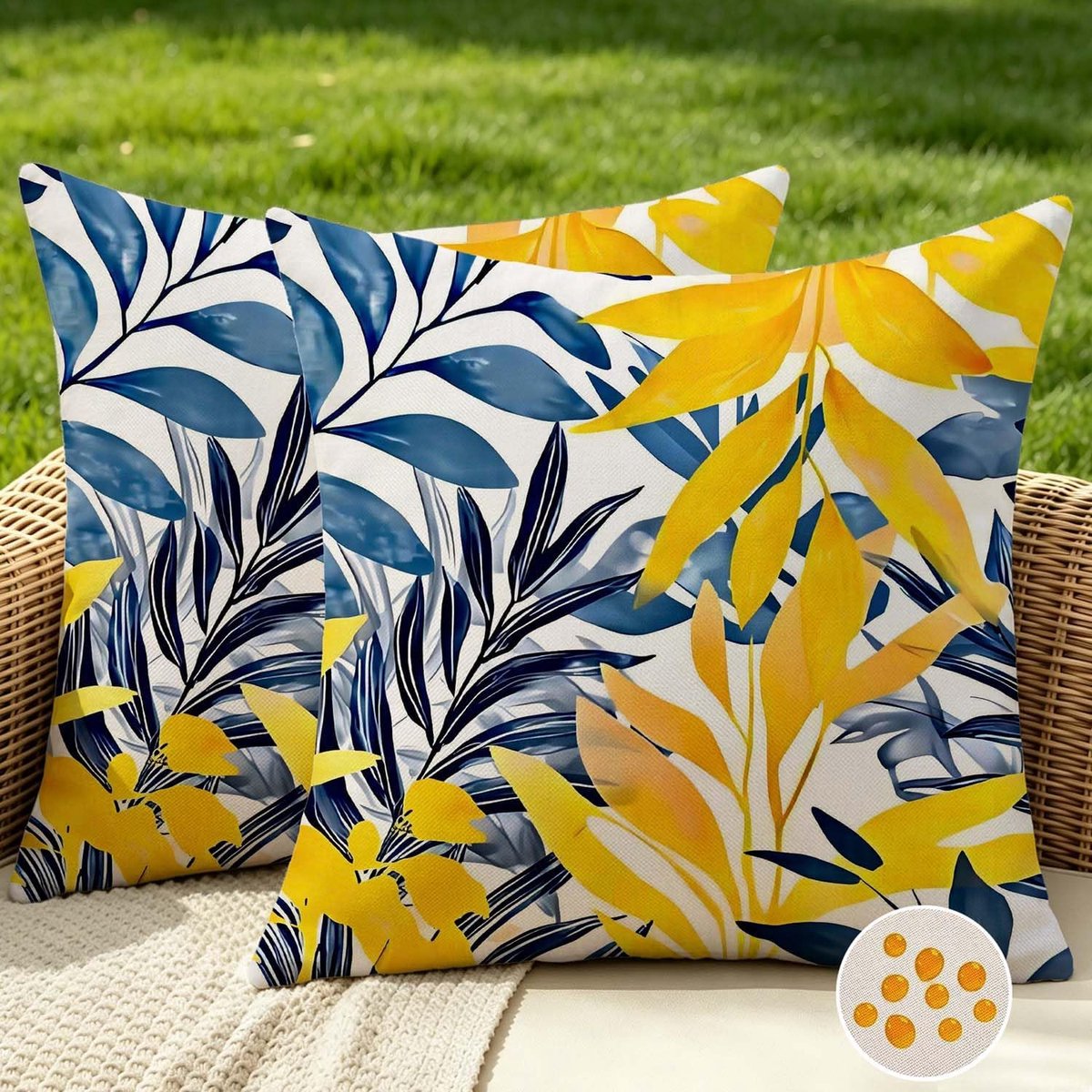 Kussensloop 40x40 cm - Waterbestendig polyester - Tropische bladeren - Perfect voor buitengebruik - SnelShoppen