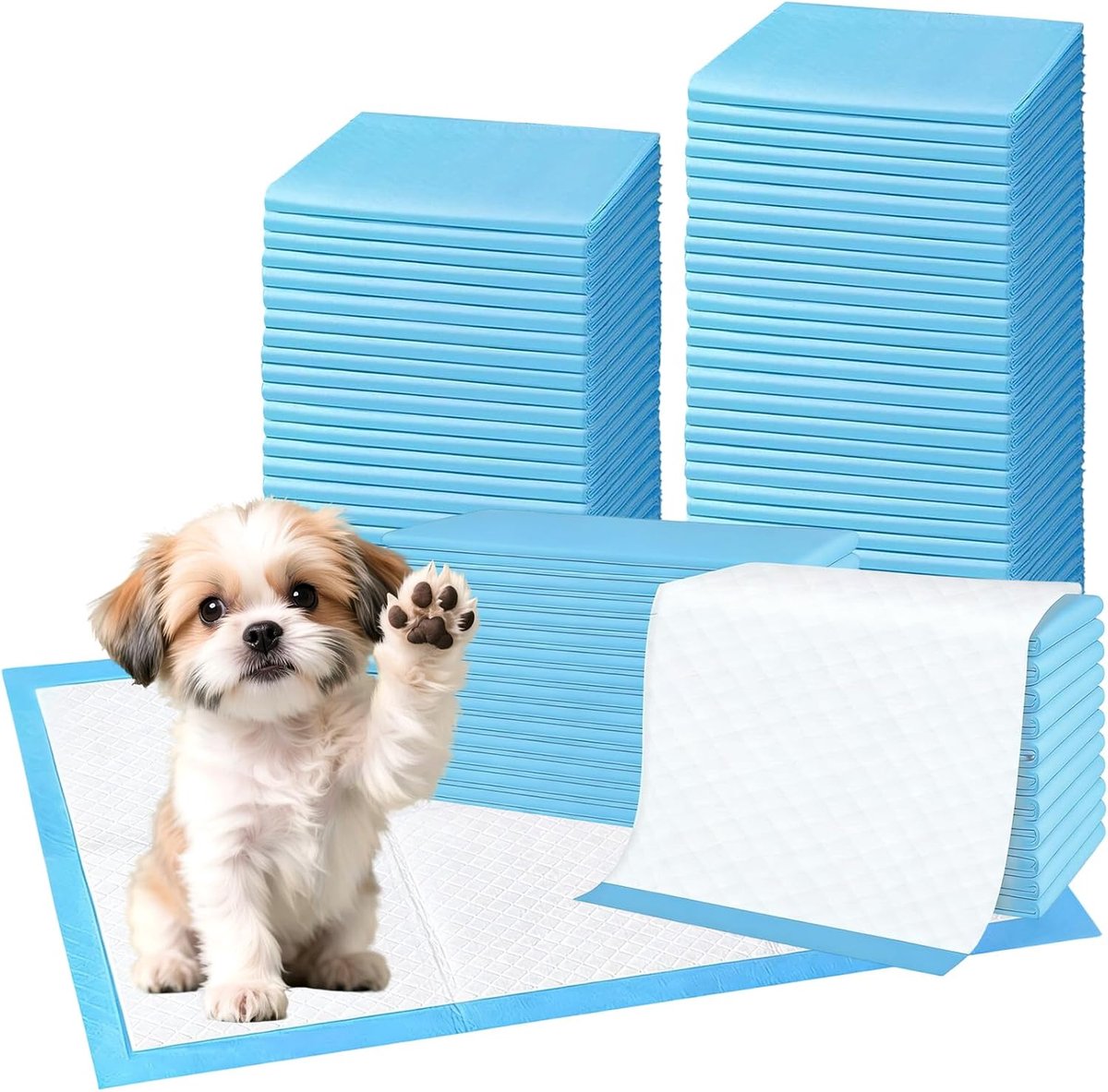SnelShoppen - 100 stuks Puppy Trainingspads 60x60 cm - Zwaar Belastbare, Superabsorberende Plaspads voor Honden - Lekvrije Wegwerpmatten voor Puppy’s