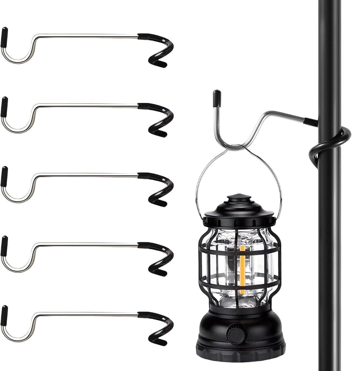 5 stuks campinglantaarnhouders, campinglantaarnhouder, deur en tuin, haken voor lantaarn, haken voor S dubbele kop