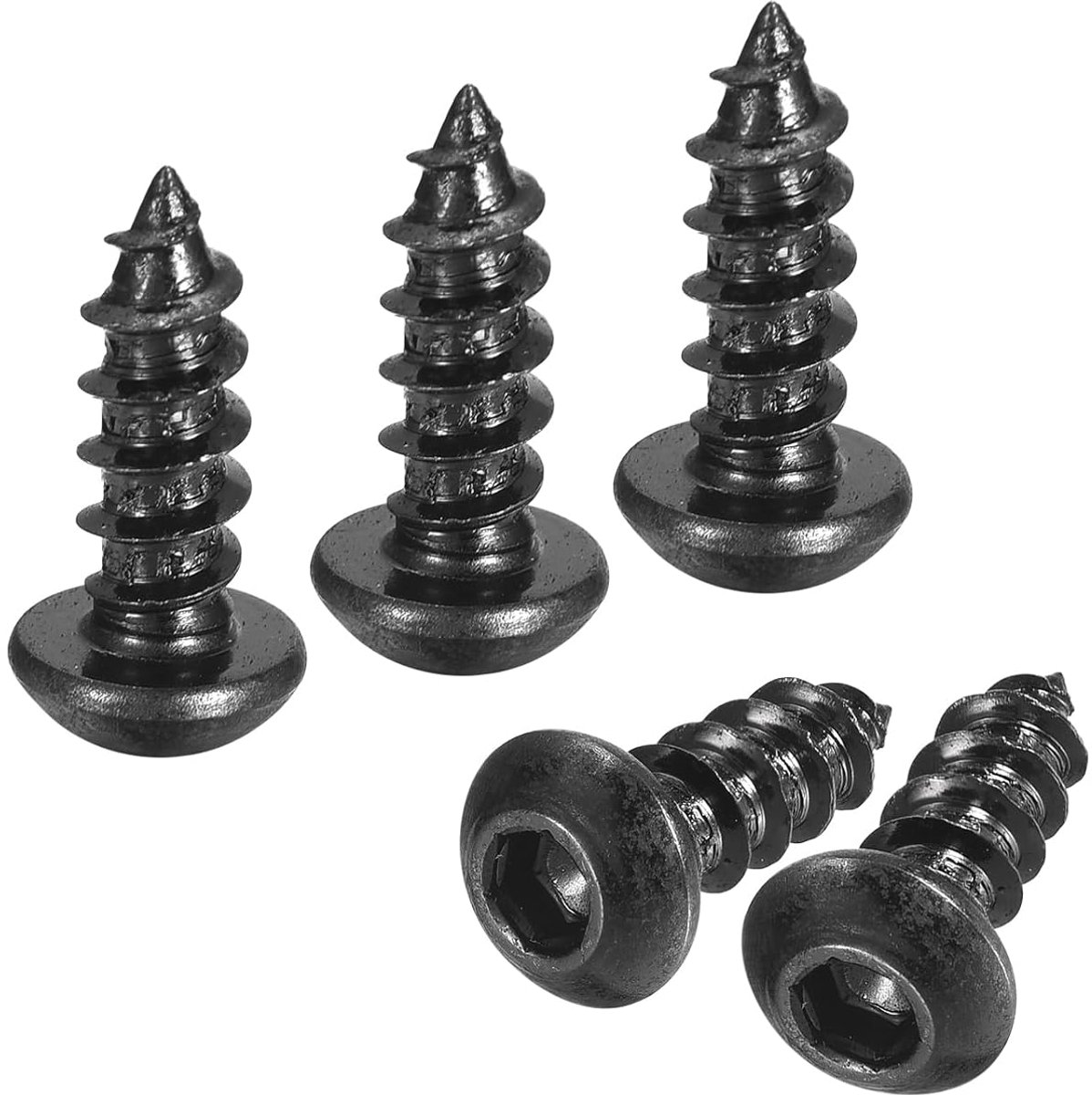 Zelftappende schroeven met binnenzeskant, M6 x 16 mm, schroeven van koolstofstaal, 25 stuks