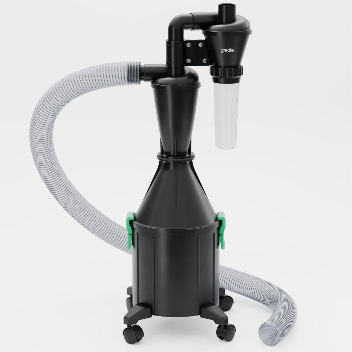 greate Cycloon stofzuiger Hout 2 verdiepingen met reservoir 17 liter - Cycloon aanzuiging Mobiele of Vaste Werkplaats - Stofscheider kit cycloon - Dust Commander - Cycloon stofzuiger schilfers