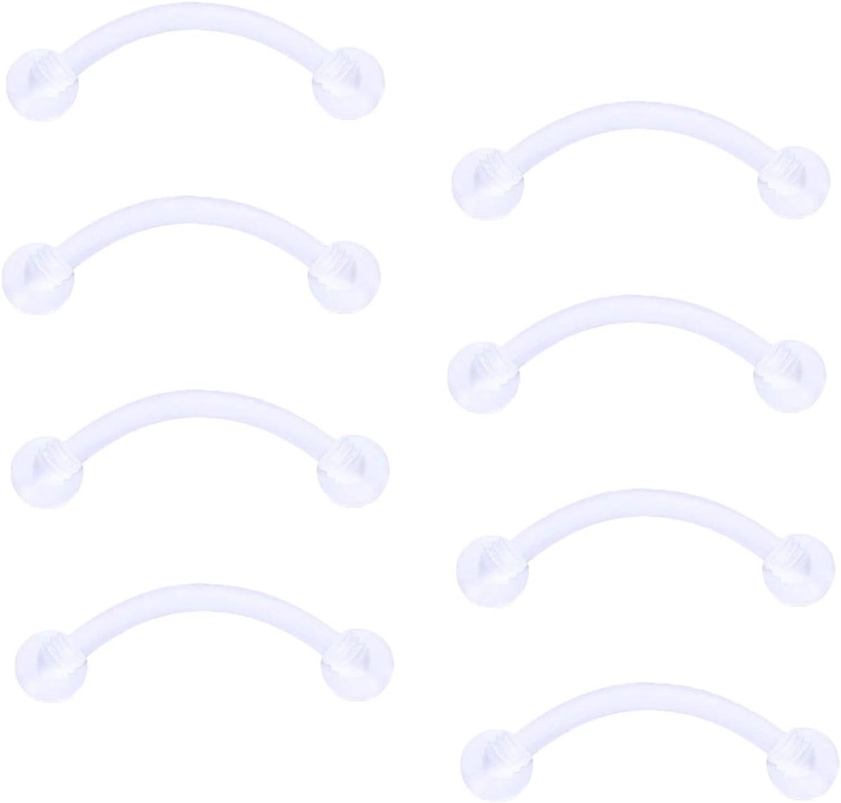 Barbells Retainer 16G Plastic Wenkbrauw Lip Helix Tragus Rook Bars 6-12mm Acryl Bioflex Piercing