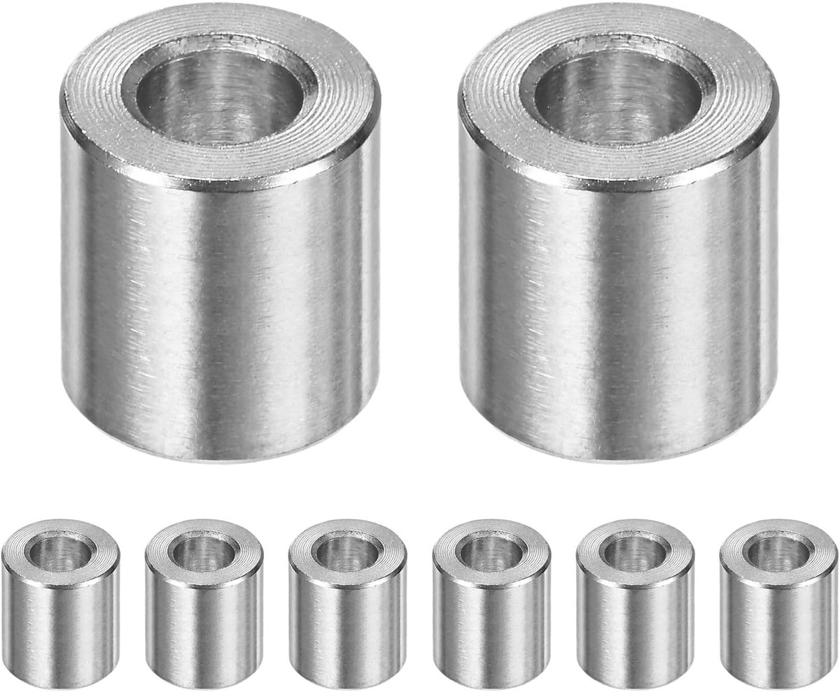 METERXITY 8 STKS M6 304 Rvs Spacers 6mm ID x 12mm OD x 12mm l Metalen Schroef Standoff Bus Plain Finish Ronde Spacer 304 Rvs voor Schroeven Bouten Zilver