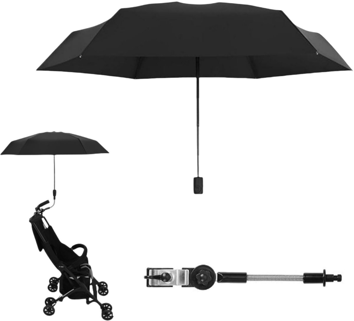 Parasol kinderwagen UV-bescherming 50 - zonwering voor buggy - geschikt voor de meeste kinderwagens - SnelShoppen