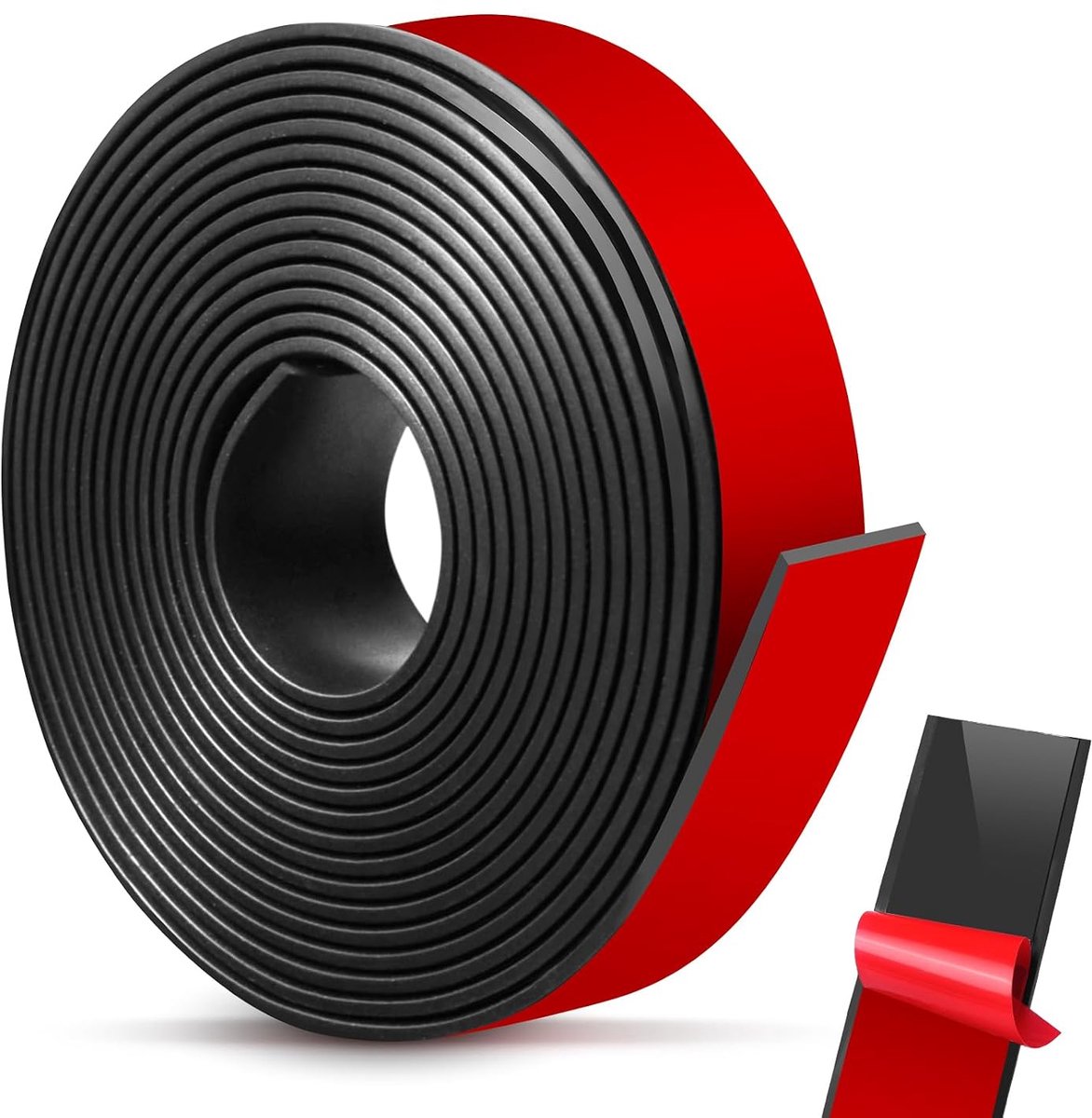 Rubberen band, zelfklevend, neopreen rubberen folie voor afdichtingen, bescherming van de vloer, bescherming tegen (20 mm (B) x 2 mm (D) x 3 m (L)) (25mm(W) x2mm(T)×3M(L))