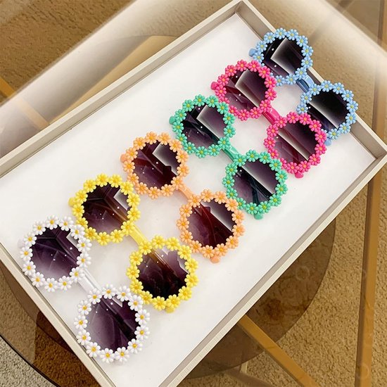 Zonnebrillenset 6 kleuren madeliefjes zonnebrillen voor buitenfeesten strandfeesten — afbeelding 3