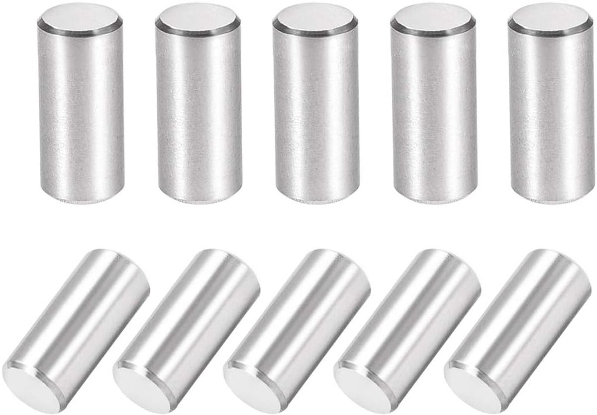 sourcing map 10st paspoortpen 304 roestvrij staal cilindrische planksteunpen bevestigingselementen zilver toon 6mm x 14mm