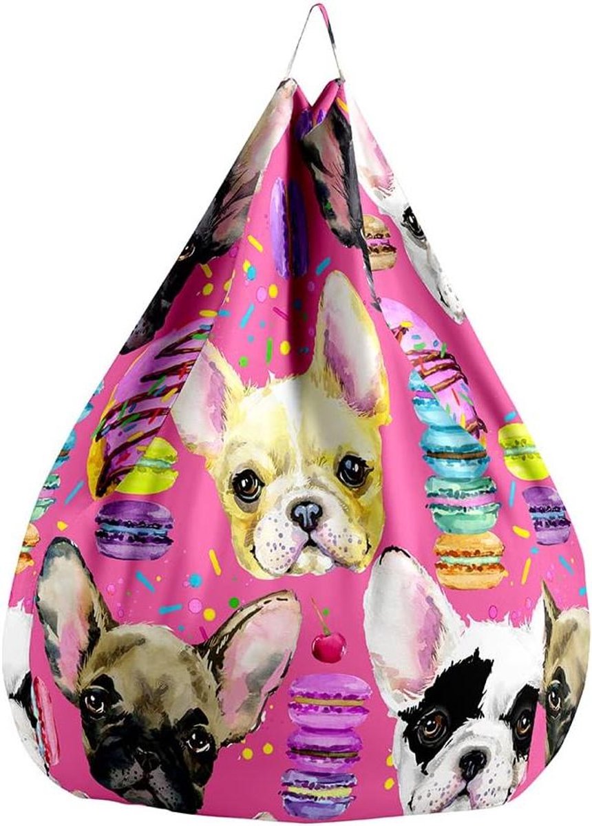 Zitzak Stoelhoes - Luie Bank Cover - Speelgoed Opbergen - Verwijderbare Wasbare Hoes - 90x110cm - Roze