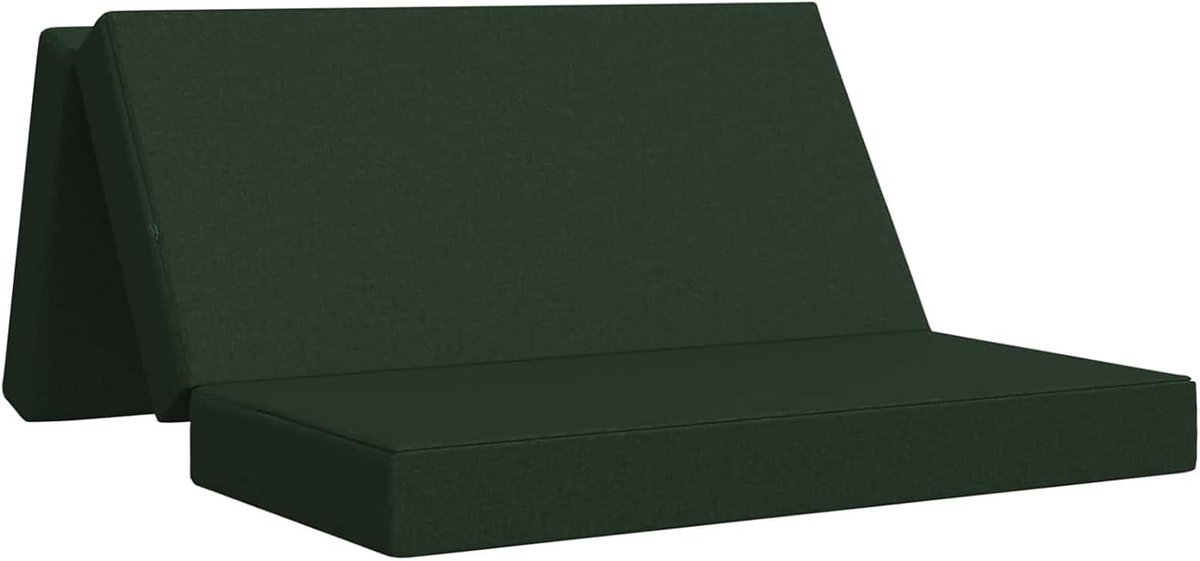 Klapbank bed 140 x 67 x 45 cm donkergroen, converteerbare loungebank als logeerbed Boneless sofa vloerbank voor woonkamer slaapkamer 900223