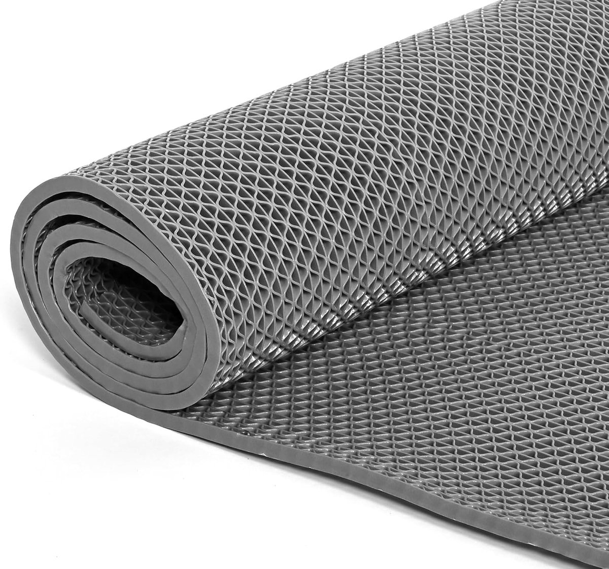 bimiti Drainage Vloermat, 90 x 200 cm, pvc, 6 mm dik, antislip, commerciële mat, antislipmat, douchemat, mesh, holle mat voor natte ruimtes, keuken, zwembad, wasruimte, restaurant, grijs