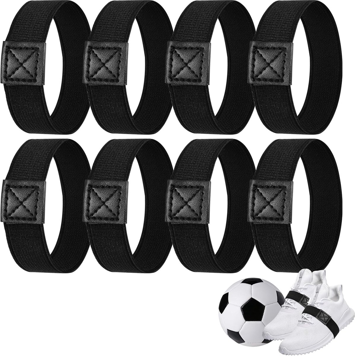8 Stuks Veters Fixeerbanden voor Voetbalschoenen, Anti Drop Elastische Bandjes, Veters Fixeerband voor Kinderen, Geschikt voor Voetbalschoenen, Hoge Hakken, Sportschoenen, Platte Schoenen