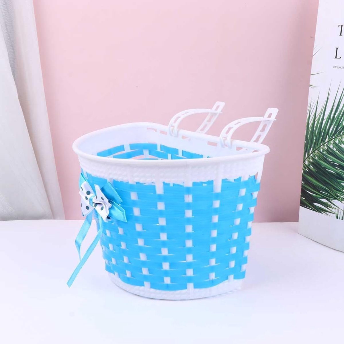 Kinder Fietsmand - Fietsmand Kinderen - Fietsdecoratie - Met Kwastjes - 21x12.5x13cm - Blauw