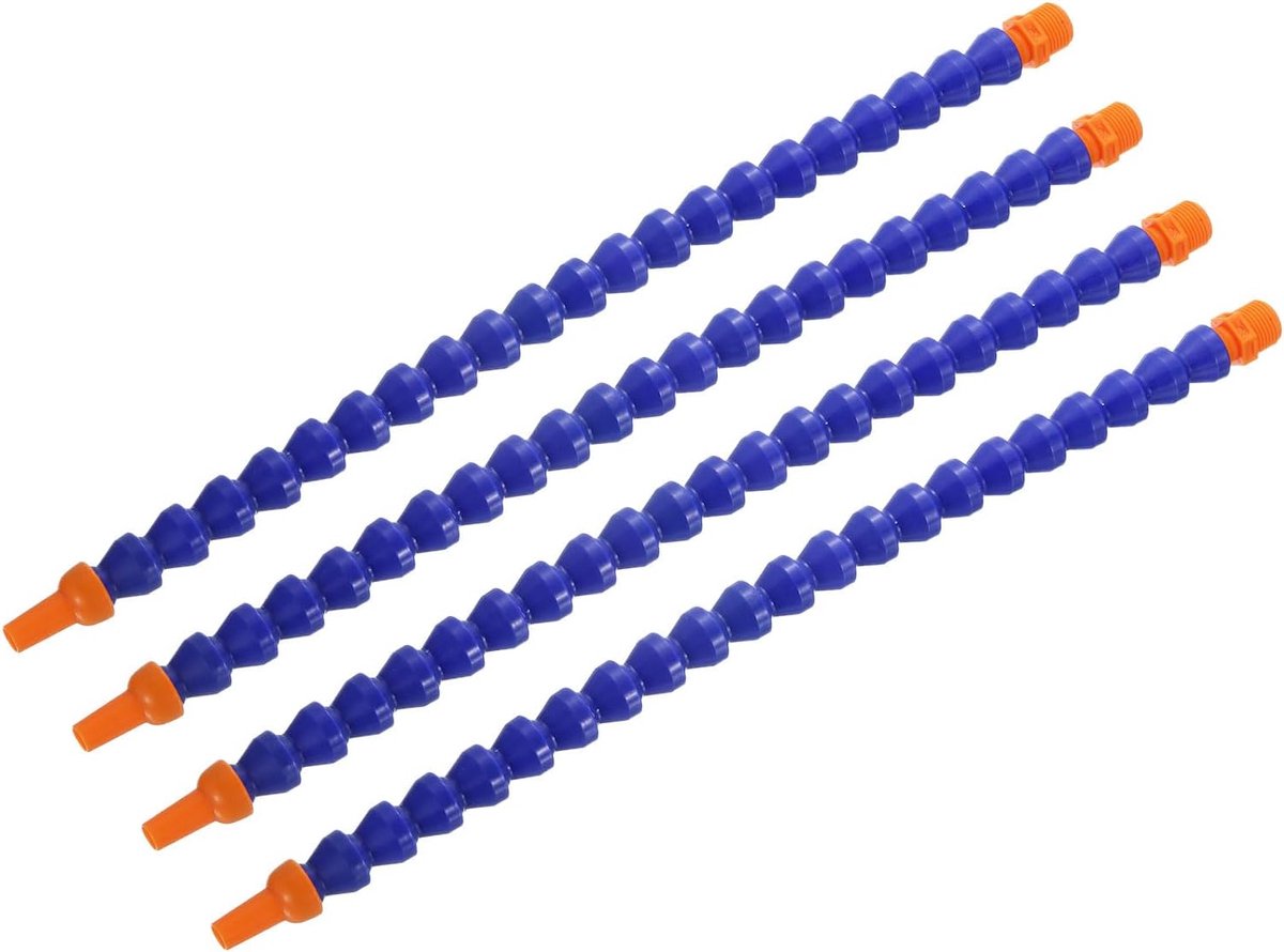 4 stuks G1/2 inch schroefdraad flexibele waterolie-koelmiddelslang, 500 mm kunststof verstelbaar rond mondstuk, koelslang met binnenbuis voor draaimachine, CNC-waterkoelsysteem