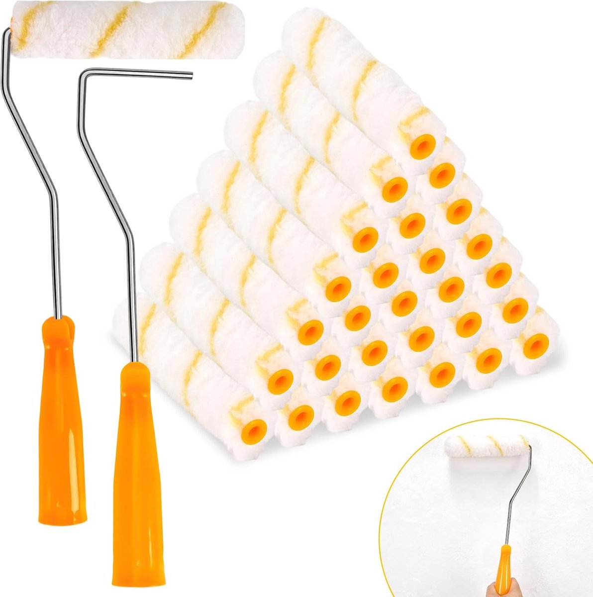 Thijox - 30 Stuks Verfroller 15 cm - Professionele Schildersrol met 2 Handgrepen - Flexibele Lakrol voor Wanddecoratie en Schilderbenodigdheden - Duur