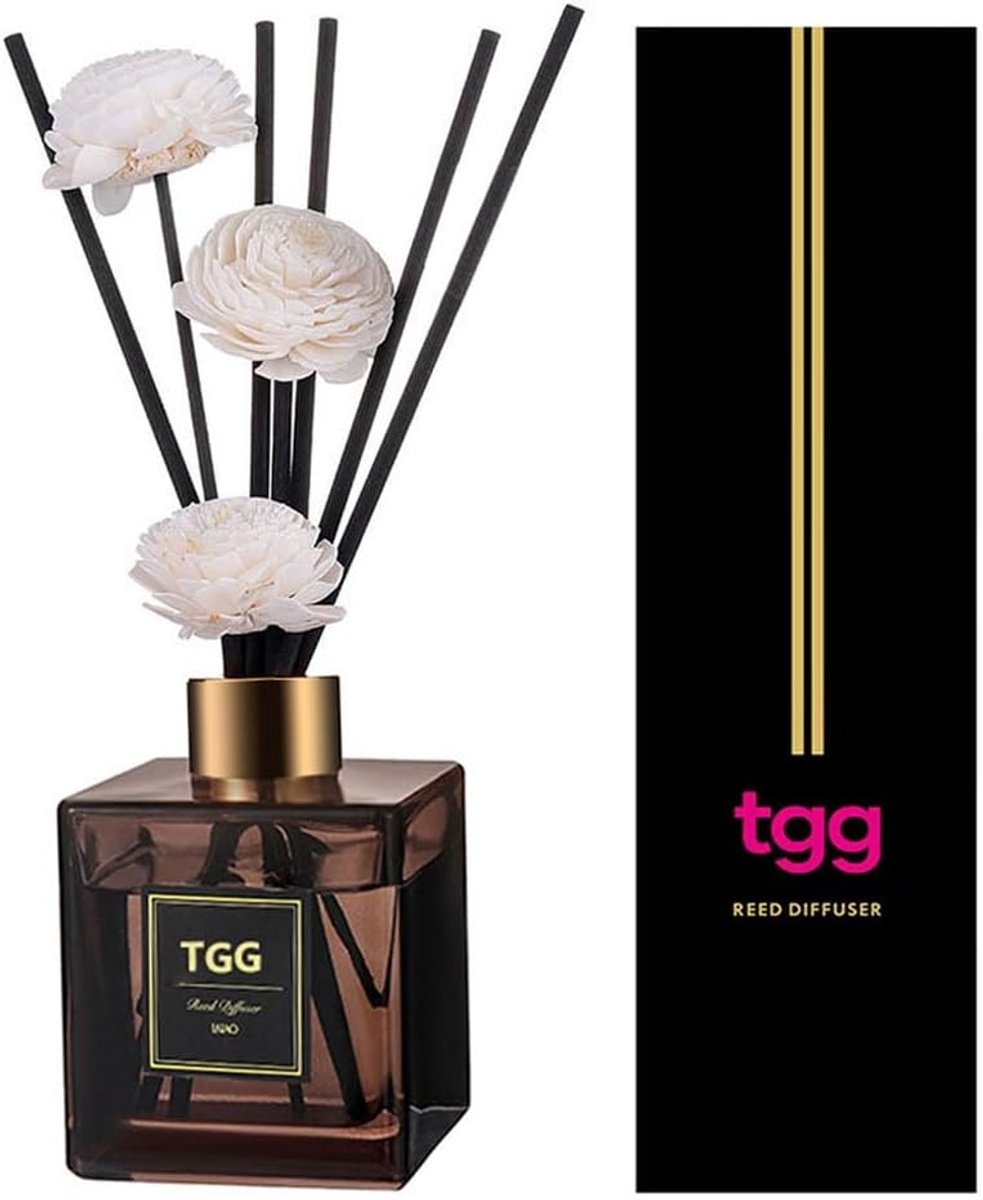 SnelShoppen - Reed Diffuser Set 200ml Lavendel, Jasmijn en Blauw Belletje Geursticks met Droge Bloemen - Natuurlijke Geurverspreider voor Slaapkamer,