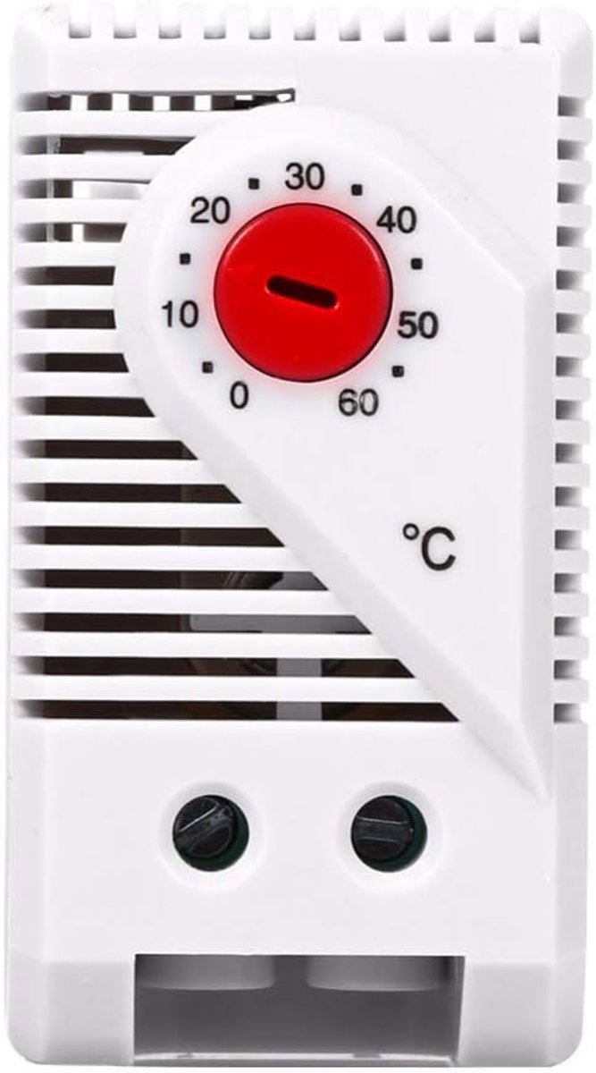 Thermostaat 0-60°C - mechanisch met rode knop - temperatuurcontrole voor verwarming - betrouwbaar en duurzaam - ShopVlot