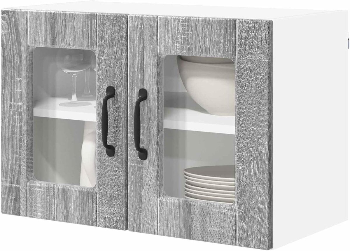 Keukenkast Wandmontage - Wandkast Keuken - Keuken Opbergen - Ruimtebesparend Ontwerp - 60 x 31 x 40 cm - Grijs Sonoma