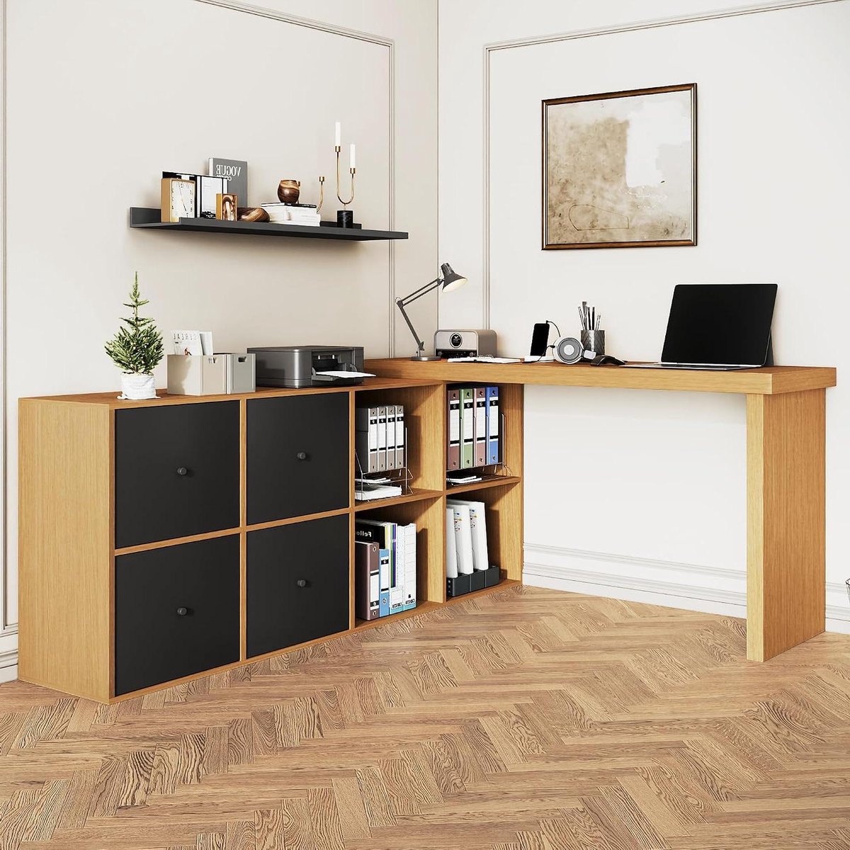 Hoekbureau Rotatie - Bureau L-vorm - Thuiswerken - 360 Graden Draaibaar - 120x48x78 cm - Wit
