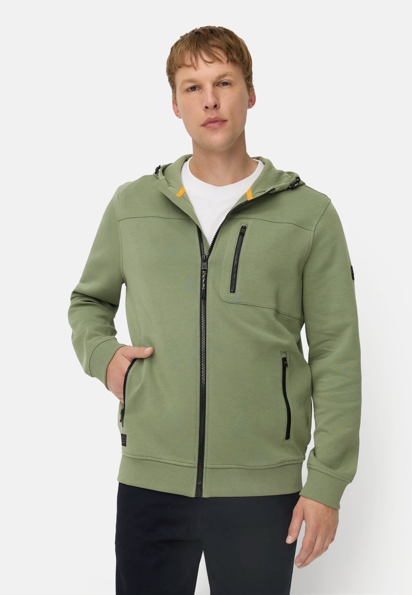 camel active fleXXXactive®-sweatjack met capuchon - Maat menswear-L - Bladgroen