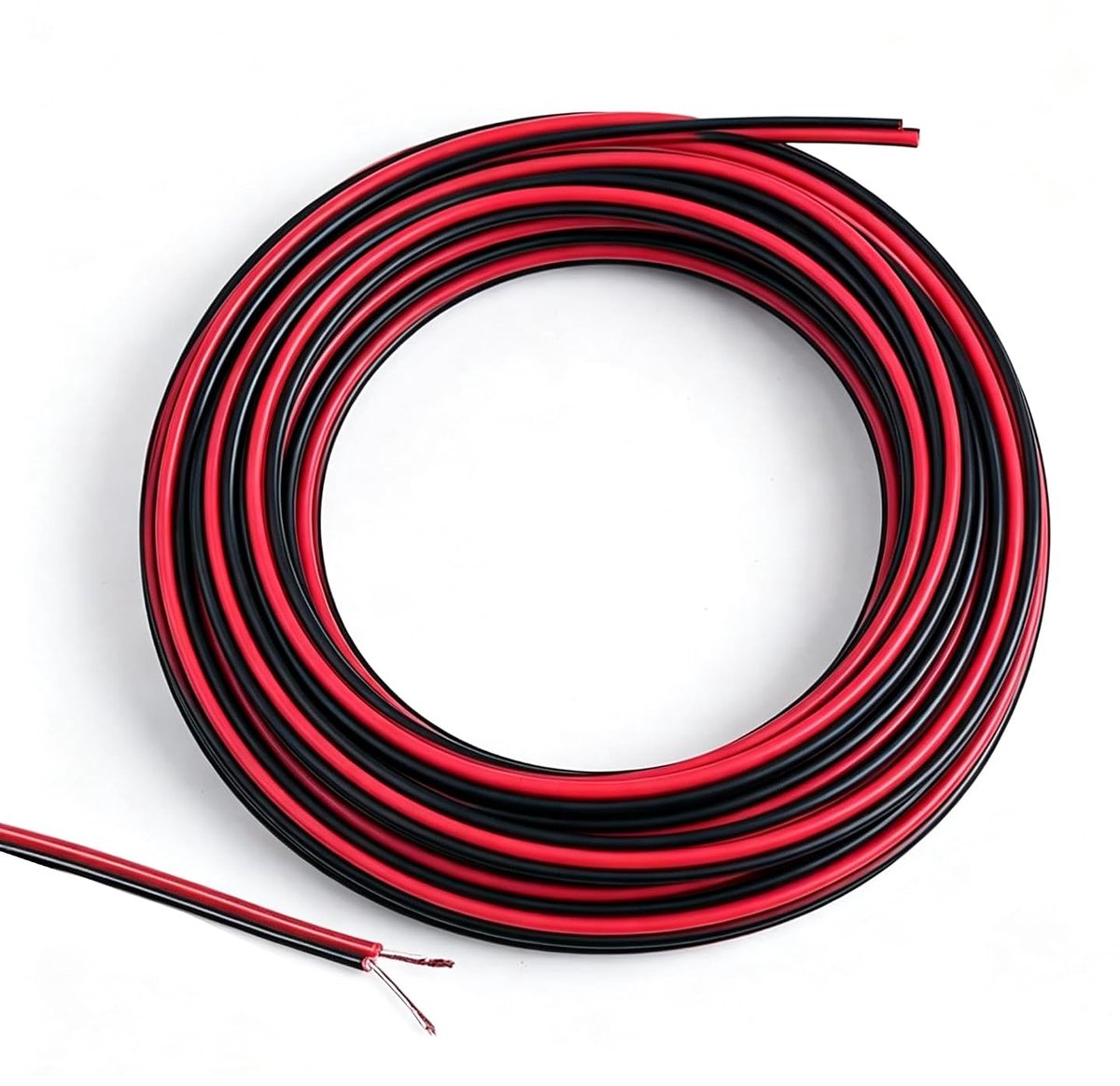 Elektrische kabel 20 m 22 AWG - 2-draads rood en zwart - flexibele tinned koper - ideaal voor DIY projecten - SnelShoppen