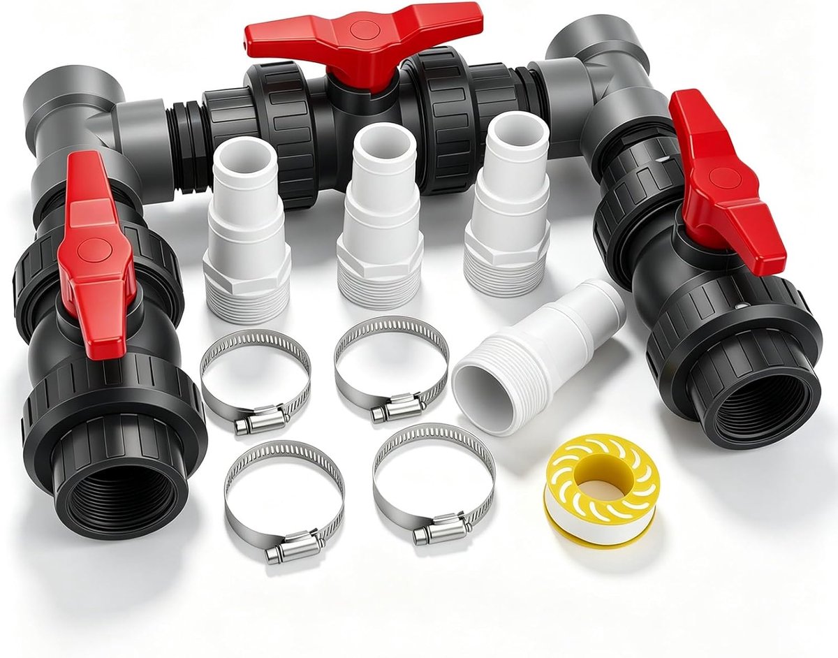 Bypass pool set 50 mm - PVC - Pool aansluiting set - Optimale temperatuurregeling - SnelShoppen