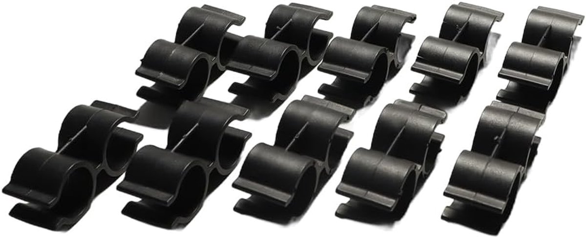 Double Clips 10 Stuks - PVC Plastic - Voor buizen en stangen - Ideaal voor bevestigen - SnelShoppen