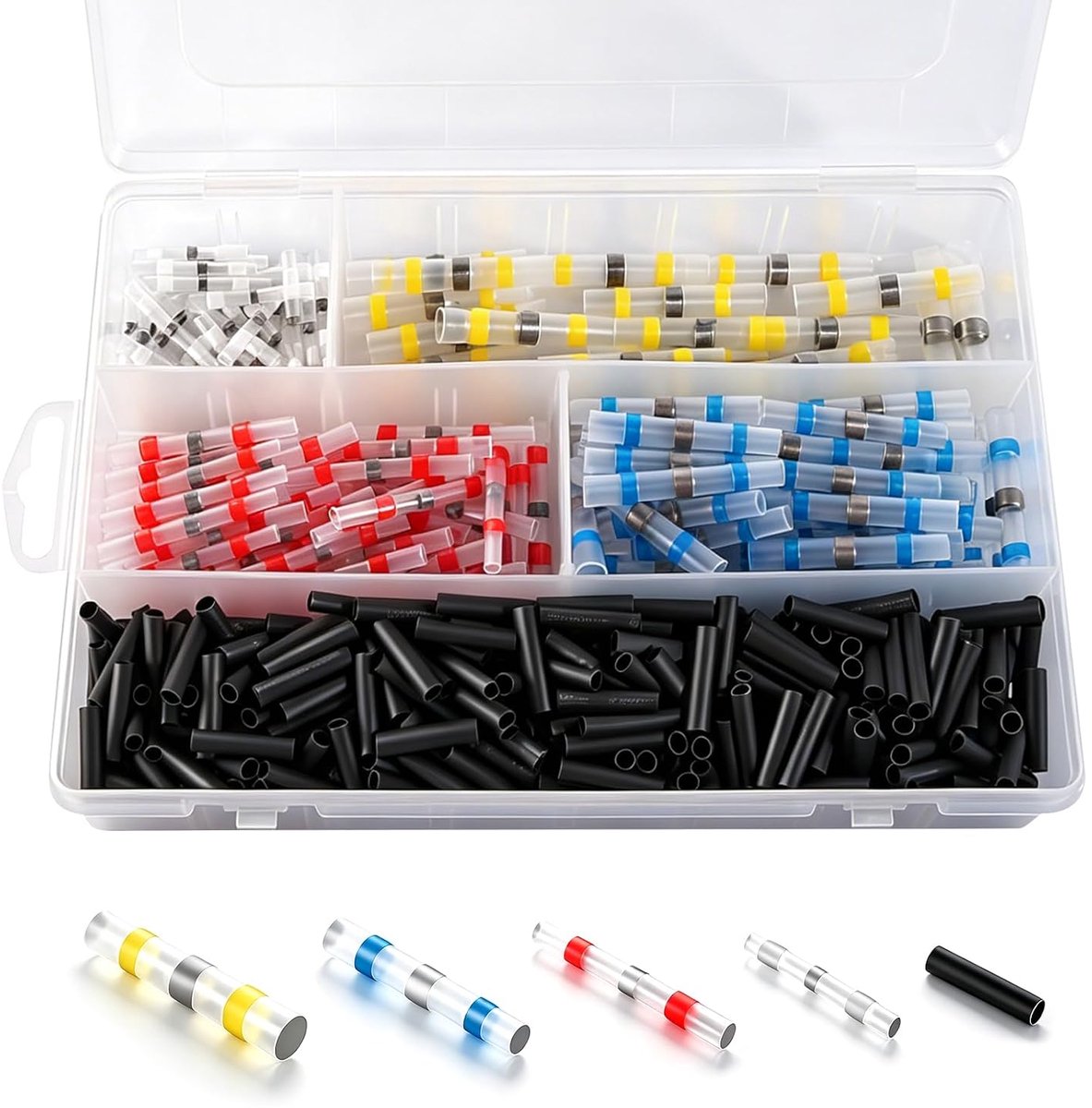Solderverbinding set 500 stuks - Hittekrimpverbindingen - Waterproof en trekbestendig - Ideaal voor auto en boot - SnelShoppen