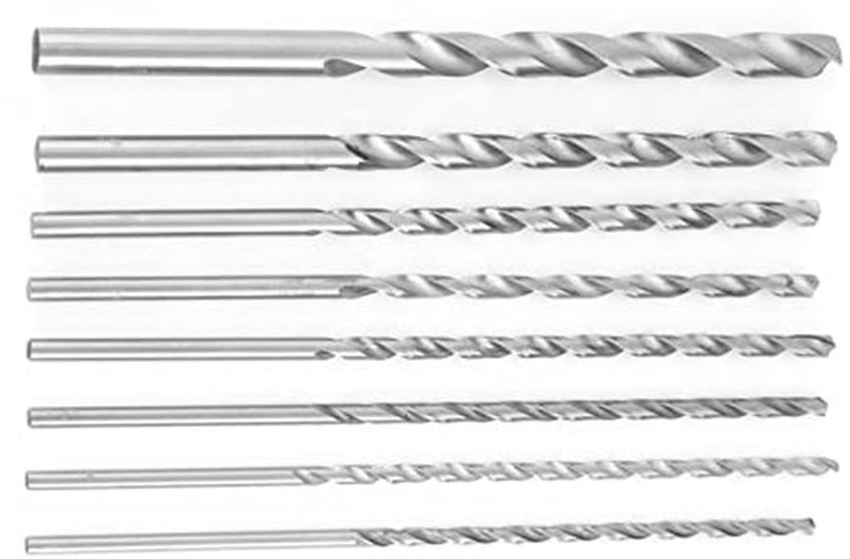 Spiraalboortjes Quick Twist stalen boorset van 8 in verschillende maten Stalen spiraalboorgereedschap met rechte schacht voor aluminium, hout, kunststof, 30,5 cm