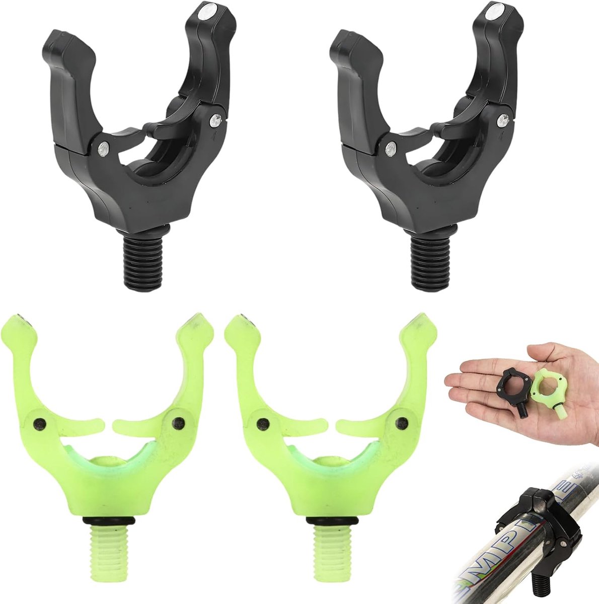 Visstokhouder set van 4 - Magnetisch - Stabiele steun met nachtverlichting - Ideaal voor karpervissen - SnelShoppen