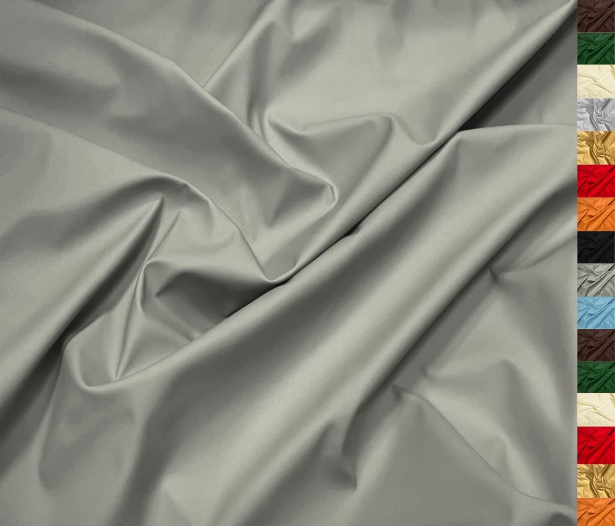 Stof spandex stretch glad mat mat kunstleer vinyl materiaal 140cm 55" breed 230gsm One Way Stretch verkocht per meter - 1 meter 100cm x 140cm grijs