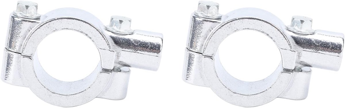 2 STUKS 25 Mm Motorfietsstuurspiegelmontagehouder Klembeugeladapter Universeel voor Motorfiets ATV-scooter Projectfietsen (Zilver M8)