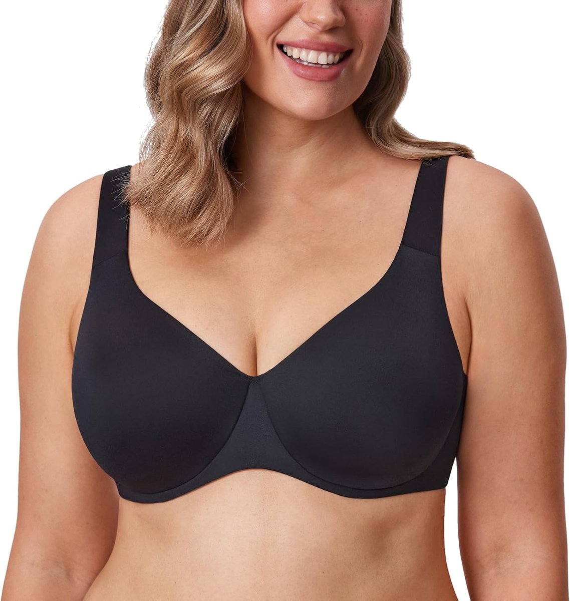 Minimizer beha voor dames met een grote maat | Niet-rekbare voering, met beugel, ongevoerd, U-rug, volledige bedekking, naadloos, glad, T-shirt bh, voor grote boezem