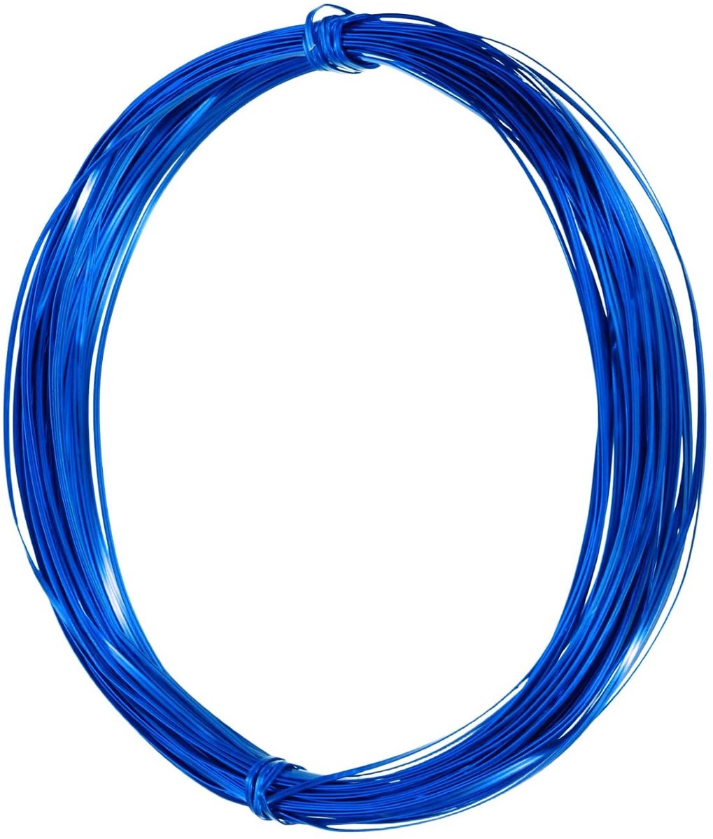 Draad, 1 mm, handgemaakt, van aluminium, 20 m, 0,3 mm dik, zacht, voor bloemhekken, sieraden, kralen, sculptuur, doe-het-zelf, sieraden maken, donkerblauw