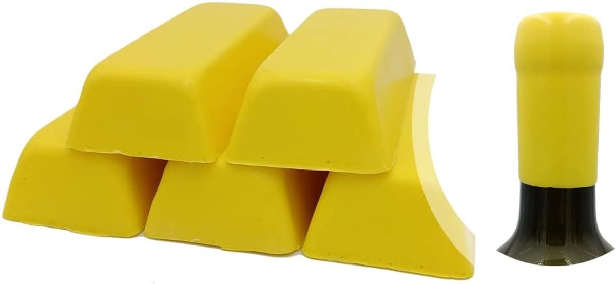 Verpakking schellak geel 500 g of zachte zegelwas voor het verzegelen van wijnflessen, bier, jenever en likeuren (geel-02)